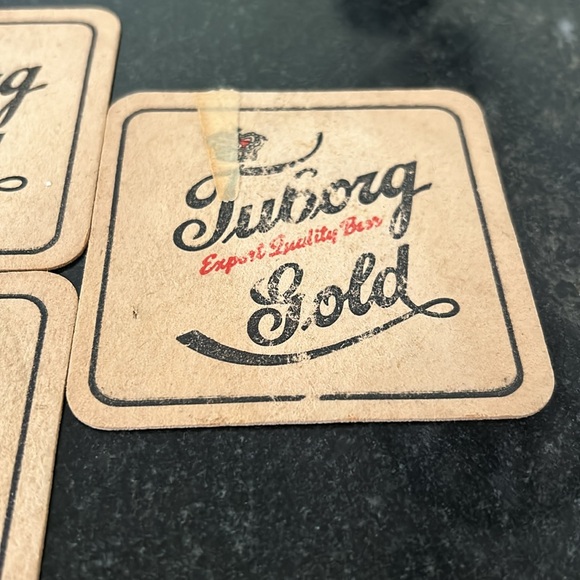 Vintage Tuborg Gold Beer Coasters - Picture 3 of 6